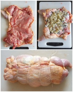 Préparation de la ballotine de pintade