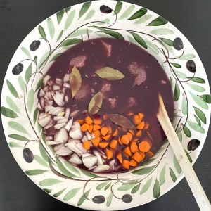 boeuf bourguignon, marinade
