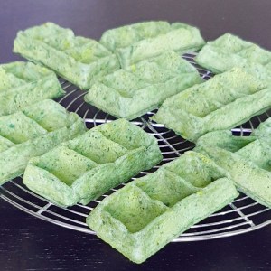 Gaufres vertes aux épinards