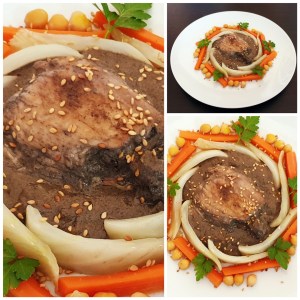 Poulet sauce sésame noir et lait de coco