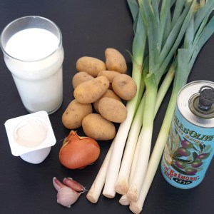 Ingrédients pour la crème de poireaux
