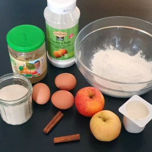 Ingrédients du gâteau aux pommes sans matière grasse