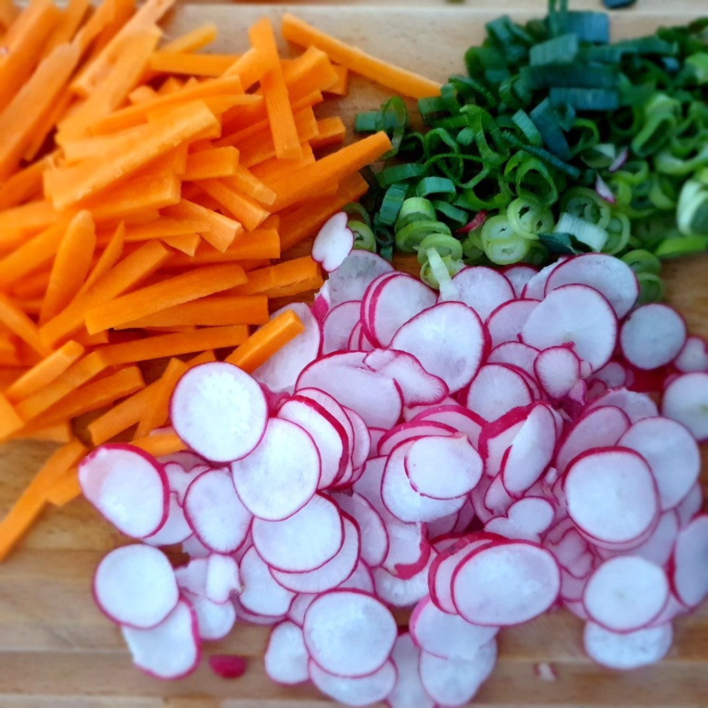 Découpe des légumes pour le kimchi