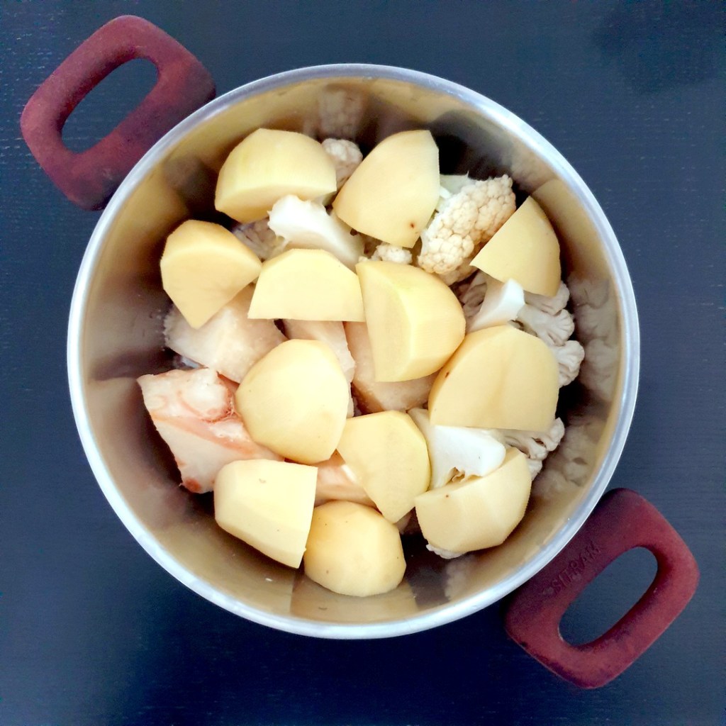 purée de pomme de terre avec chou fleur et céleri