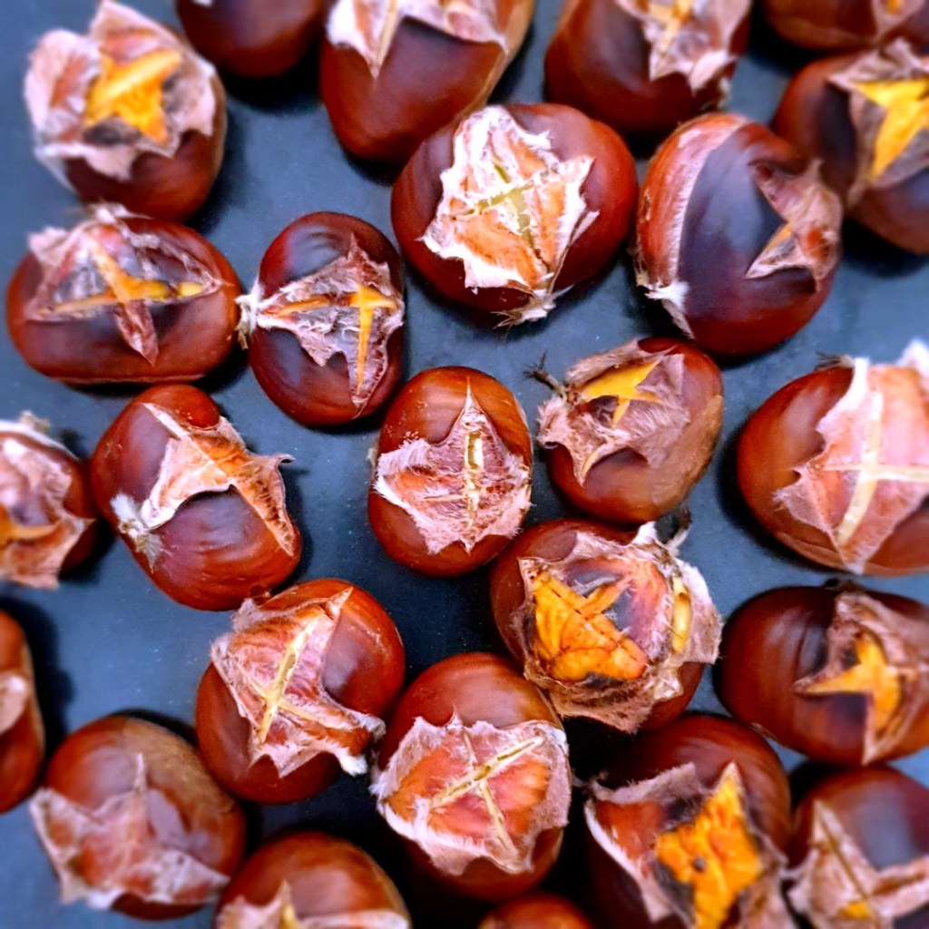 Chataignes grillées au four