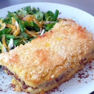 Hachis parmentier et salade verte