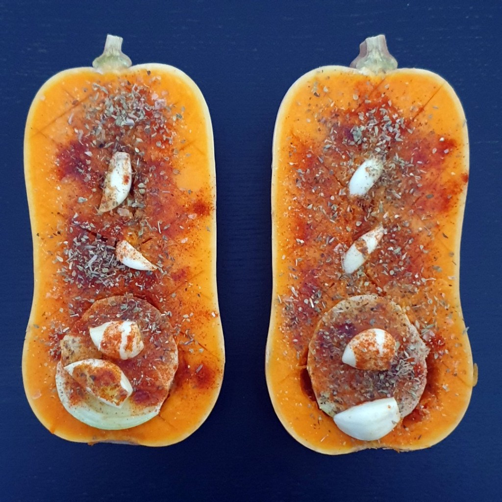 Préparation de la courge butternut