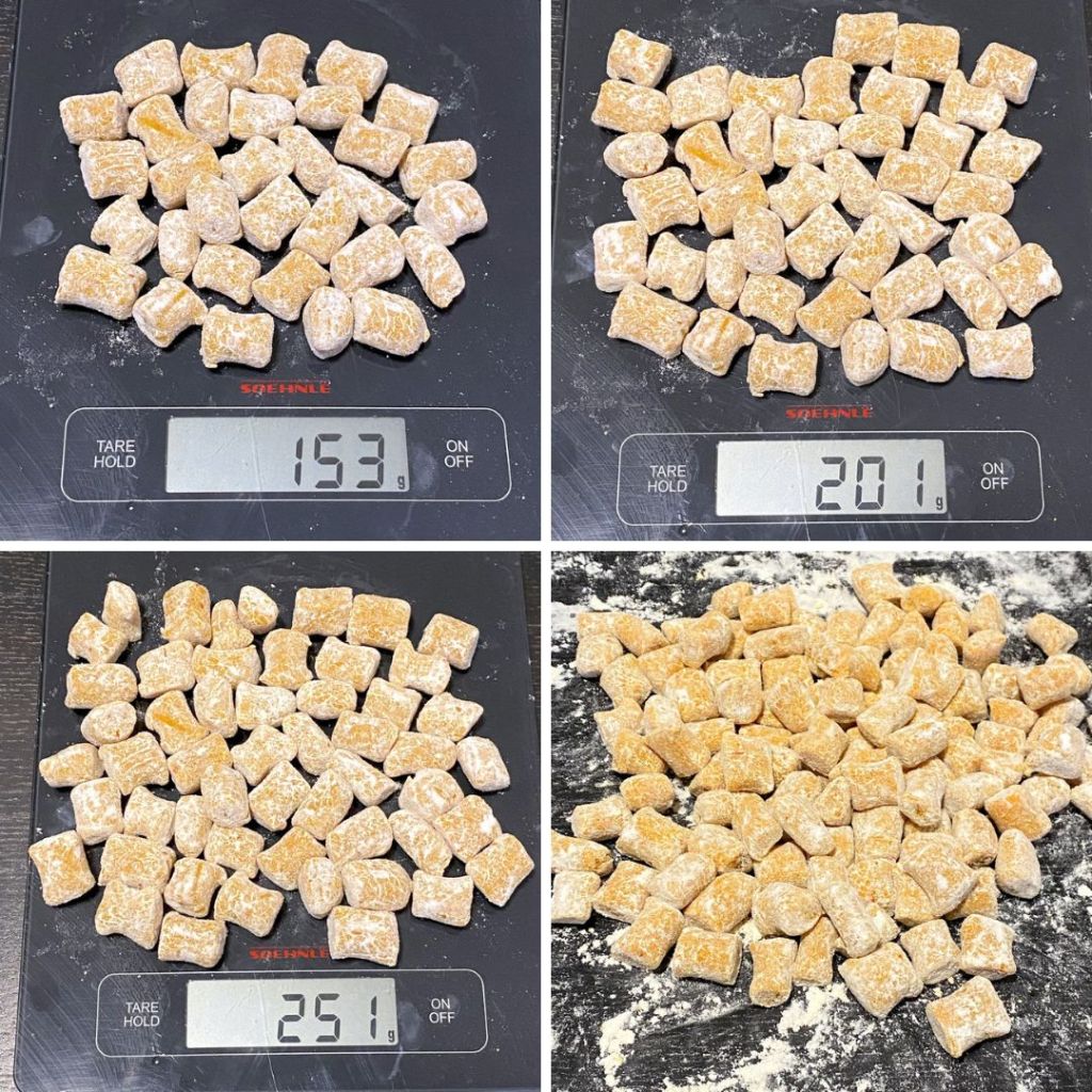 Dosage des gnocchi au potimarron