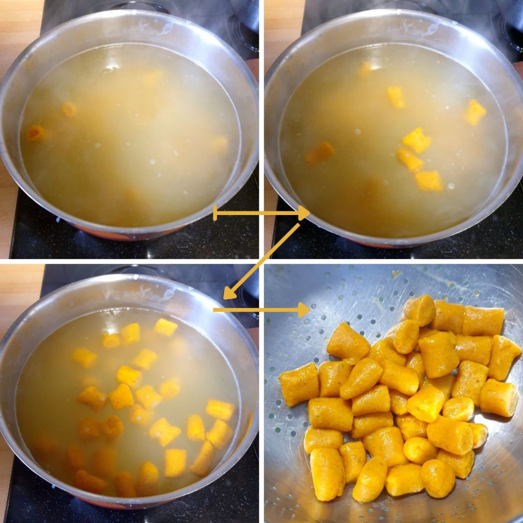 Cuisson des gnocchi au potimarron
