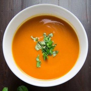 Soupe de lentilles corail au potimarron