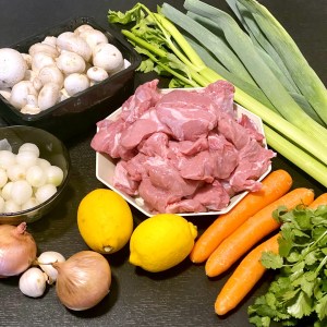 Ingrédients pour la blanquette de veau