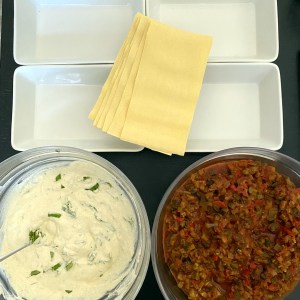 Ingrédients des lasagnes de légumes d'été