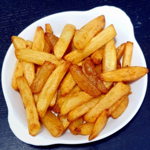 Frites en 3 cuissons, troisième cuisson à la graisse de canard