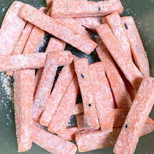 frites de patates douces avant cuisson