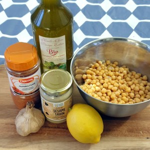 Houmous ail noir et piment fume - ingrédients