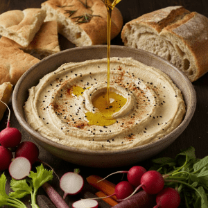 Houmous à l'ail noir et au piment fumé