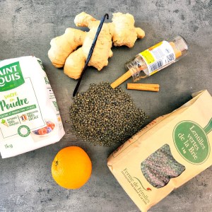 confiture de lentilles vertes - ingrédients